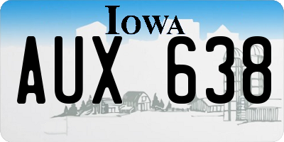 IA license plate AUX638