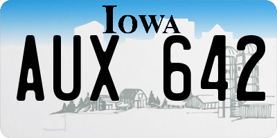 IA license plate AUX642