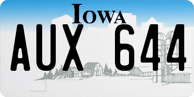 IA license plate AUX644