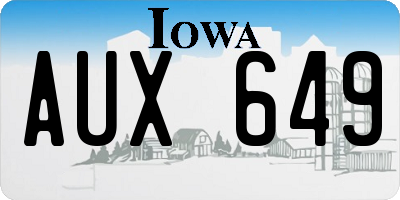 IA license plate AUX649