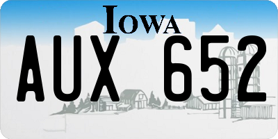 IA license plate AUX652