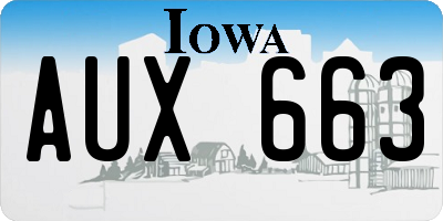 IA license plate AUX663