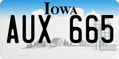 IA license plate AUX665