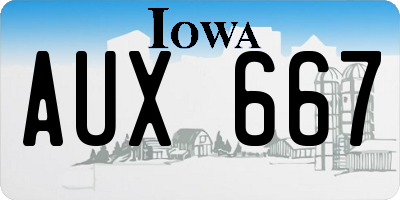 IA license plate AUX667