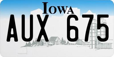 IA license plate AUX675