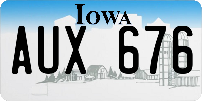IA license plate AUX676