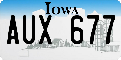 IA license plate AUX677