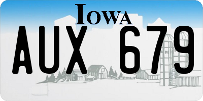 IA license plate AUX679
