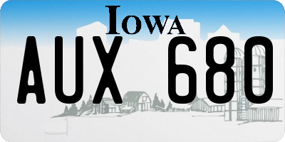 IA license plate AUX680