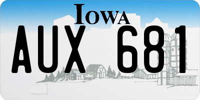 IA license plate AUX681