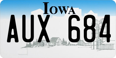 IA license plate AUX684