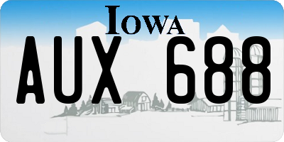 IA license plate AUX688