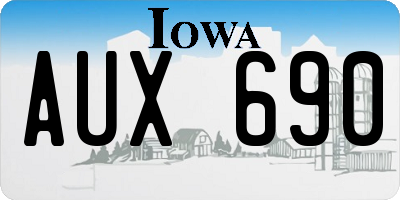 IA license plate AUX690