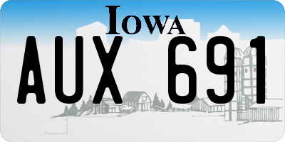 IA license plate AUX691