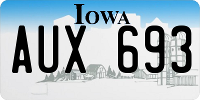 IA license plate AUX693