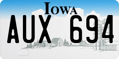 IA license plate AUX694
