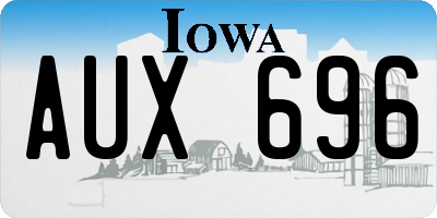 IA license plate AUX696