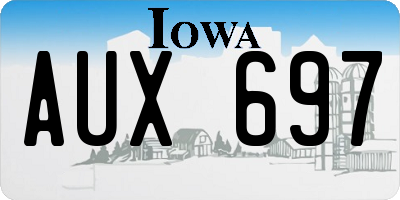 IA license plate AUX697