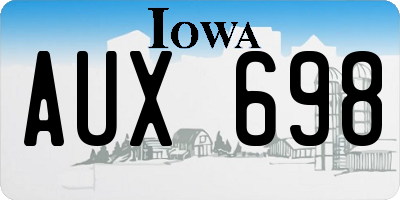 IA license plate AUX698