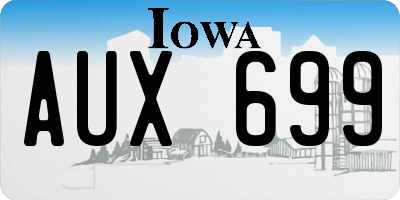 IA license plate AUX699