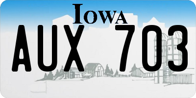 IA license plate AUX703