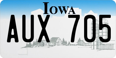 IA license plate AUX705