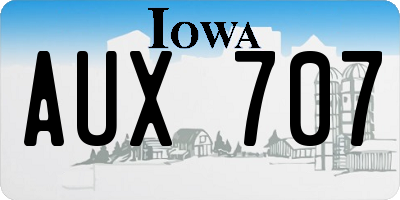 IA license plate AUX707