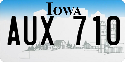 IA license plate AUX710