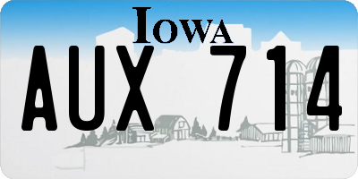 IA license plate AUX714