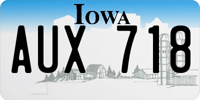 IA license plate AUX718