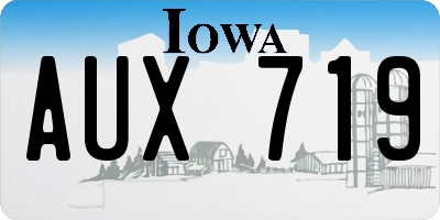 IA license plate AUX719