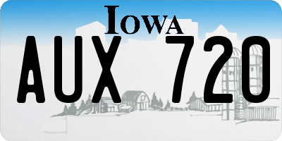 IA license plate AUX720