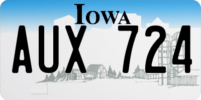 IA license plate AUX724