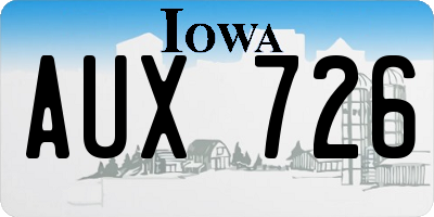 IA license plate AUX726