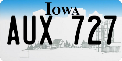IA license plate AUX727