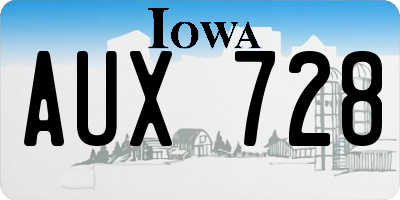 IA license plate AUX728