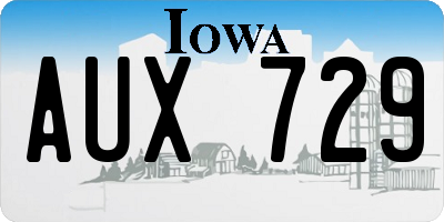 IA license plate AUX729