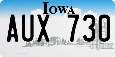 IA license plate AUX730