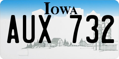 IA license plate AUX732
