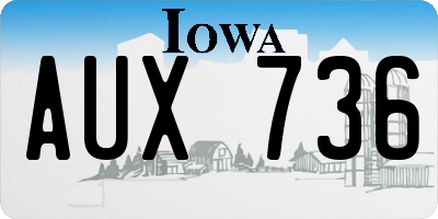 IA license plate AUX736