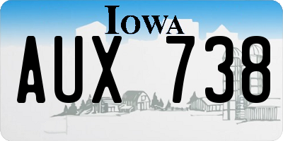 IA license plate AUX738