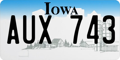 IA license plate AUX743