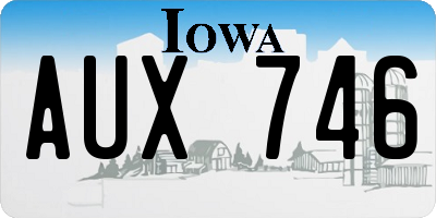 IA license plate AUX746