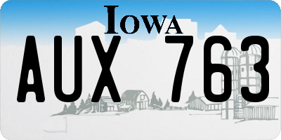 IA license plate AUX763