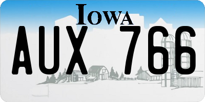 IA license plate AUX766