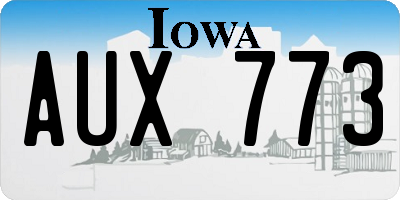 IA license plate AUX773