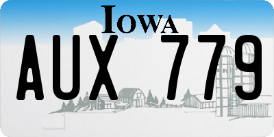 IA license plate AUX779