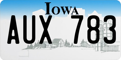 IA license plate AUX783