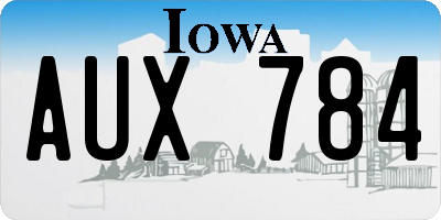 IA license plate AUX784