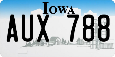 IA license plate AUX788